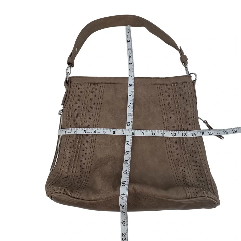 Antik Kraft Tan Leather Zipper Top Hobo Bag Purse Women's